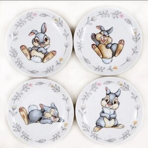 4pc Disney 6" Thumper Bunny Rabbit Easter Appetizer Dessert Plate Set Zrike